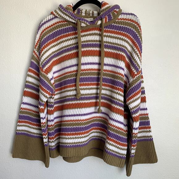 NWT Rebecca Taylor Sz M Knit Sweatshirt Hoodie Beach Coastal Layer Crochet - Picture 3 of 15